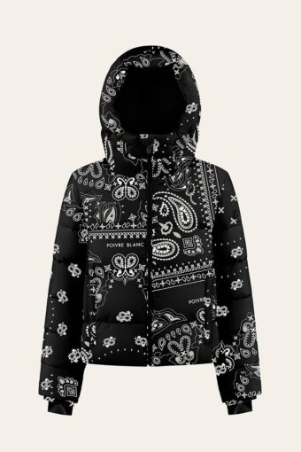 CHLOE PAISLEY DOWN SKI JACKET - PAISLEY BLACK, XS