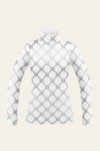 MIA MONOGRAM LONG SLEEVED T-SHIRT - MONOGRAM WHITE, XS