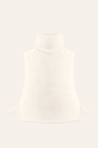 FURRY FAUX FUR VEST - NATURAL WHITE, One size