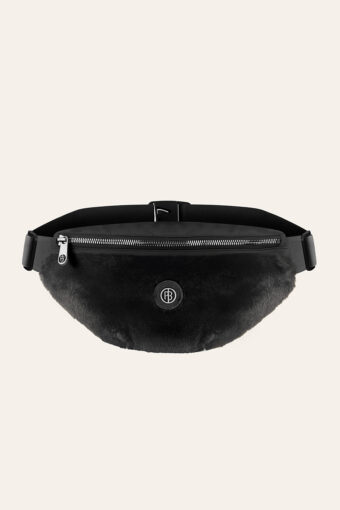 BANANA FAUX FUR SKI WAIST BAG - BUBBLY BLACK, One size