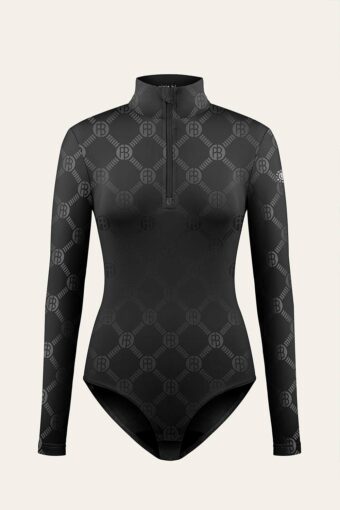 BODY MANCHES LONGUES MADY - MONOGRAM BLACK, XS