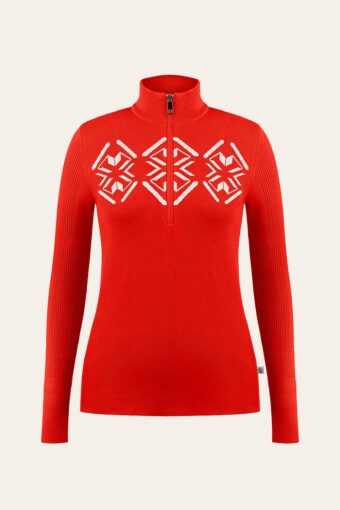 ADELE KNIT SWEATER - SCARLET RED, XS