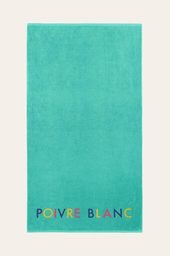 ARIEL : GRANDE SERVIETTE DE PLAGE EN COTON ÉPONGE UNISEXE - MENTHE VERTE