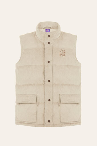 ELY UNISEX DOWN VEST - CREAM BEIGE, XS