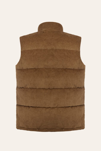 ELY UNISEX DOWN VEST - RUBBER BROWN, XS