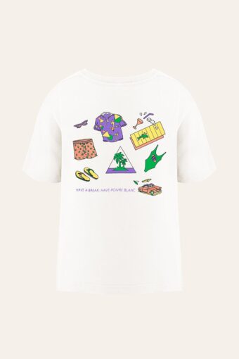 CLAUDE : TEE-SHIRT CLASSIQUE UNISEXE IMPRIMÉ "LES FLIP FLOP" ADULTE - Blanc, M