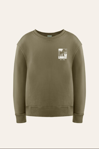 SWEAT UNISEXE DOMI IMPRIMÉ "OUTDOOR" - OLIVE GREEN, XS