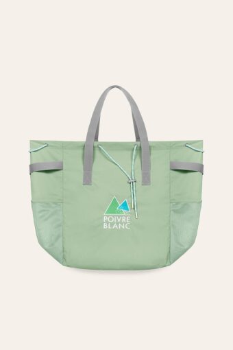 MARTINE: TOTE BAG DE PLAGE BRODÉ ADULTE UNISEXE - VERT GRANIT, Taille unique
