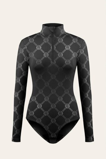 BODY MANCHES LONGUES MADY MONOGRAM - MONOGRAM BLACK, XS