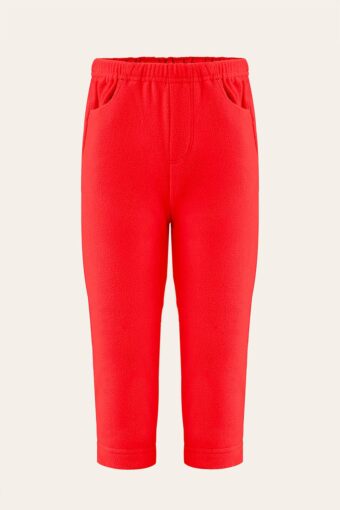 ROBY MICRO FLEECE PANTS - SCARLET RED, 18 months
