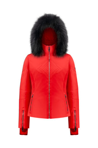 Women Stretch Ski Jacket - SCARLET RED 9, M